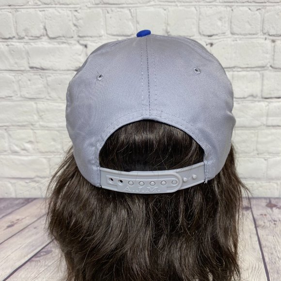 Vintage Hat Cap Snapback Gray Blue MATCO Embroidered 90s Adjustable Poly Cotton - Picture 3 of 8